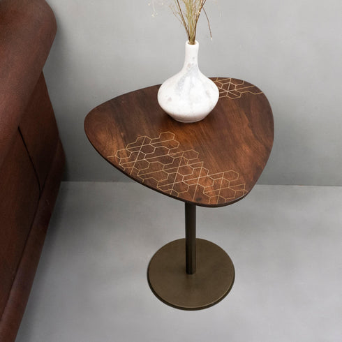 Acacia Wood Table and Mirror Set